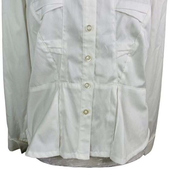 Coldwater Creek Blouse Small White Wrinkle Resistant Non Iron New - Picture 13 of 13
